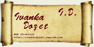 Ivanka Dozet vizit kartica